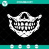 Creepy horror skull smiling, Halloween-themed SVG design for digital use.