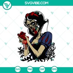 Horror Snow White Halloween SVG with Disney Princess design, perfect for spooky crafts and Halloween projects.