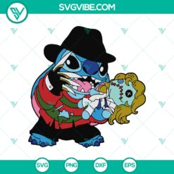 Halloween, Stitch SVG, SVG Files, Horror Stitch Freddy Krueger SVG, Stitch 9