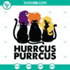 Hurrcus Purrcus SVG featuring a spooky and cute Halloween cat scare design, perfect for scary-themed projects.
