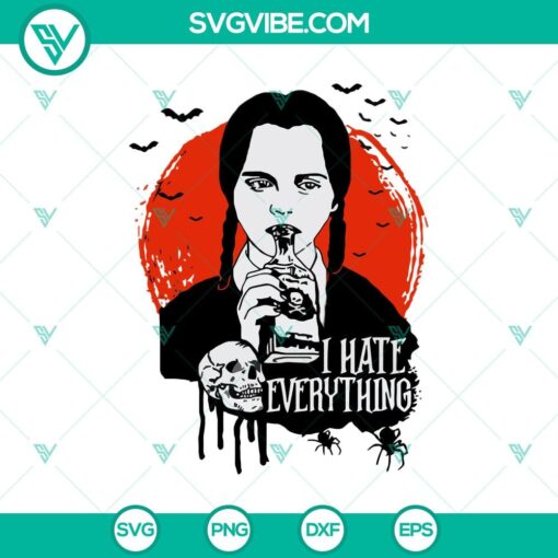 i hate everything svg wednesday addams svg halloween girl svg