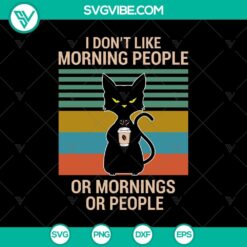I Hate Morning People Coffee Black Cat SVG, Halloween Scary SVG, Halloween SVG