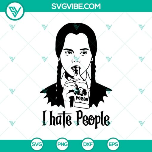 i hate people svg wednesday addams svg halloween girl svg