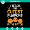 "I Teach The Cutest Pumpkins In The Patch SVG design with Halloween, Scary, and Oct 31 elements for digital projects"