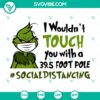 I Wouldn't Touch You With A 39.5 Foot Pole SVG depicting Covid mask and Christmas design. Perfect for holiday projects.