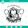Pennywise SVG with horror characters for Halloween, IT themed design.