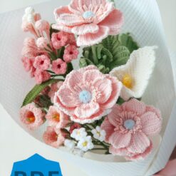 PDF Pattern for Pink Anemone “The Bride” Bouquet 6