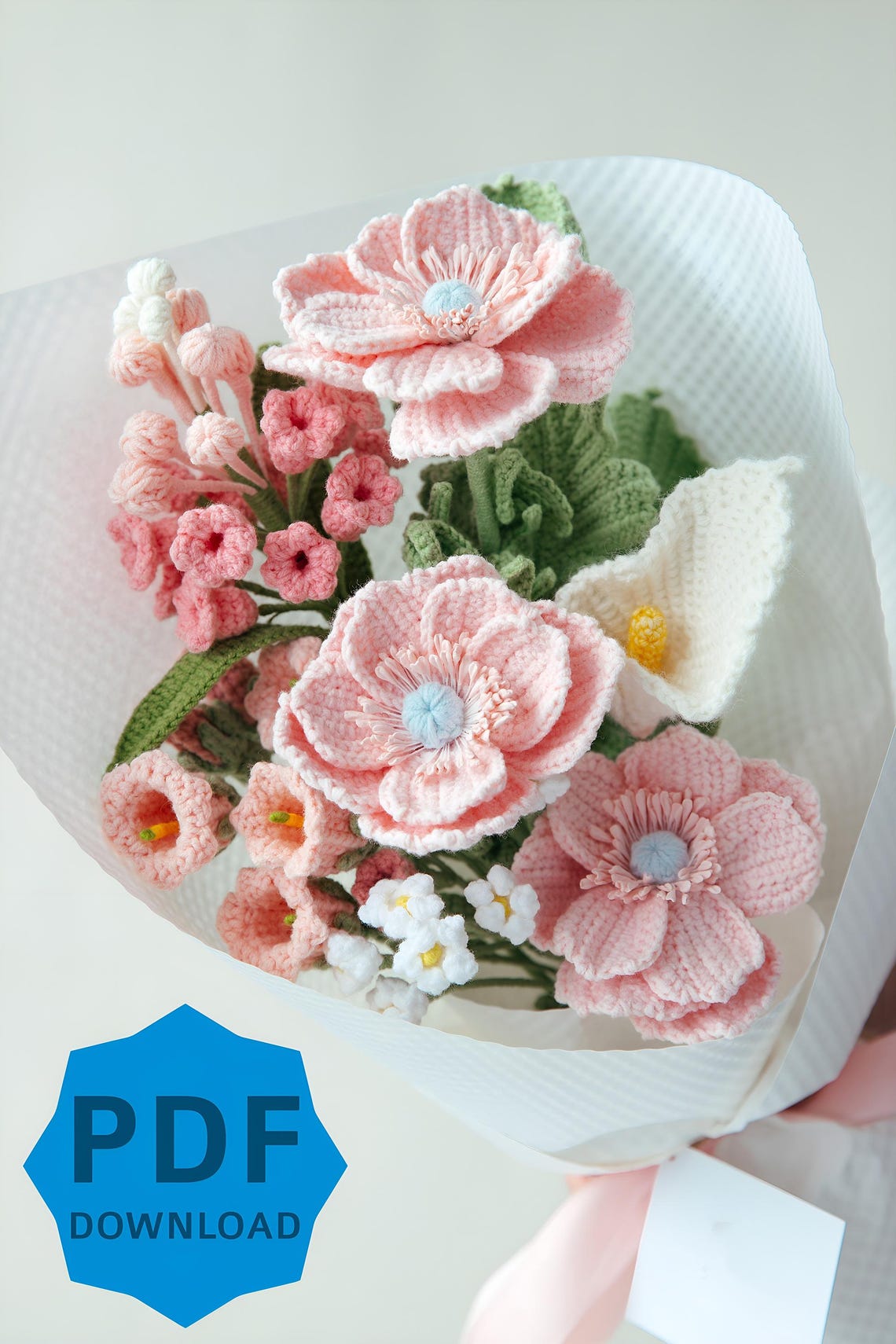 il_1140xN.6587391866_nzu2 PDF Pattern for Pink Anemone “The Bride” Bouquet 2