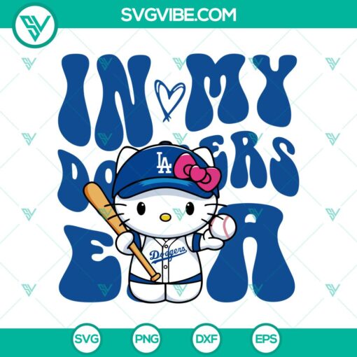 in my dodgers era svg hello kitty dodgers baseball svg la dodgers hello kitty svg