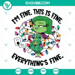 Inside Out 2 Disgust Christmas Everything Is Fine SVG | Pixar Funny Cut Files
