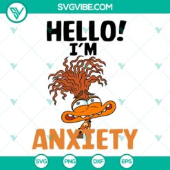 Inside Out 2 Hello I'm Anxiety SVG | Funny Pixar Mood Cut Files