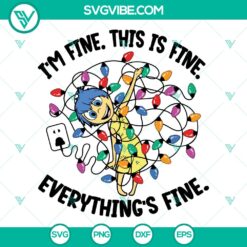 Inside Out 2 Joy Christmas Everything Is Fine SVG | Pixar Holiday Cut Files