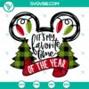 Festive Mickey Mouse design in free downloadable SVG format for Christmas season - It's My Favorite Time Of The Year Mickey SVG.