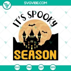 Spooky Season SVG design with Halloween elements in orange and black color scheme. Great for Halloween craft projects.