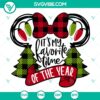 Festive Minnie Mouse SVG design, perfect for holiday crafting projects. Free download as part of Daily Freebies collection.