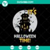 Spooky "Happy Halloween" SVG design with ghosts, bats, and pumpkins, perfect for Oct 31 celebrations.