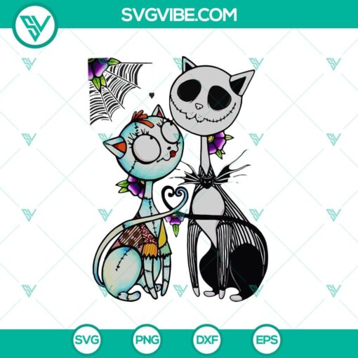 jack and sally cat halloween svg scary cat svg halloween svg