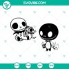 Jack Skellington and Zero the ghost from Nightmare Before Christmas in a Halloween movie themed SVG design.
