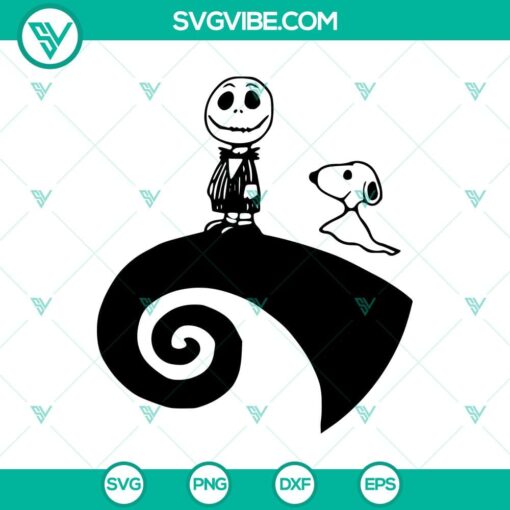 jack skellington and snoopy svg snoopy halloween svg the nightmare before christmas svg