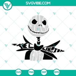 Jack Skellington face SVG design with Nightmare Before Christmas theme, Halloween SVG for crafting and printables.