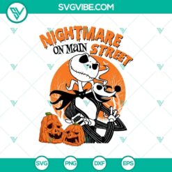 Jack Skellington Nightmare On Street SVG DXF EPS PNG Files, Halloween SVG File, Halloween Cricut &amp; Silhouette Designs