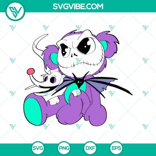 jack skellington x teddy bear svg jack and zero svg the nightmare before christmas svg