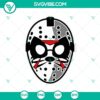 Jason Rock and Voorhees Mask horror movie themed SVG design for digital projects.