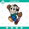 Jason Voorhees chibi character SVG, perfect for Halloween. Horror movie inspired design for crafting.