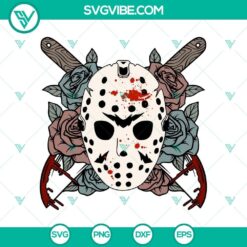 Jason Vorhees Horror Ghost Mask SVG DXF EPS PNG Cut Files, Halloween SVG File, Halloween Cricut &amp; Silhouette Designs