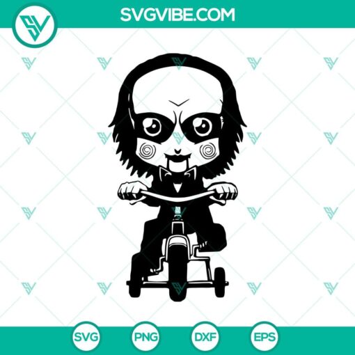 jig saw ride bicycle svg horror movie svg halloween svg