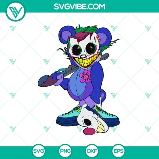 joker x teddy bear svg joker horror face svg halloween svg