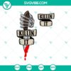 Killin It SVG featuring a skeleton hand holding a bloody knife - perfect for Halloween decorations and crafts.