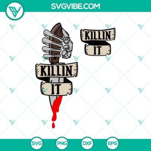 killin it svg skeleton hand blood knife svg halloween svg