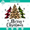 Leopard Christmas trees, Merry Christmas, and Buffalo Plaid SVG design for holiday crafts and projects.