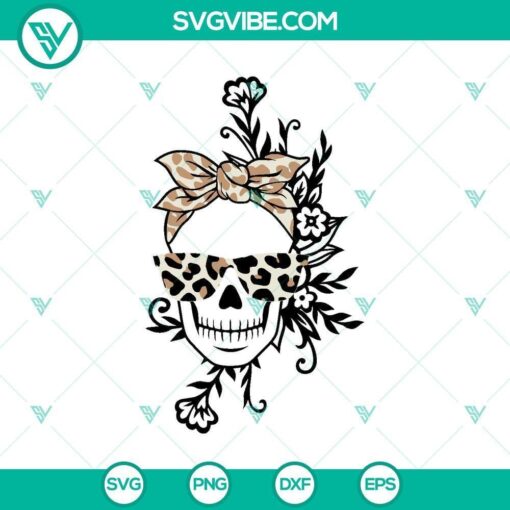 leopard messy bun skull svg skull svg halloween svg death8217shead svg