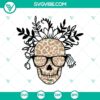 Leopard pattern skull SVG with Halloween and death's-head design. Ideal for spooky-themed projects.