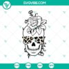 Leopard sunglasses skull SVG for Halloween, featuring a death's-head design. Perfect for spooky projects.