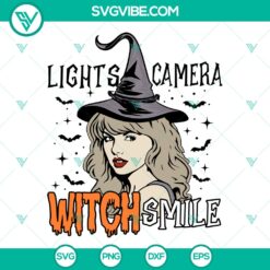 Lights Camera Witch Smile SVG | Funny Halloween Movie Cut Files