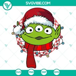 Little Green Aliens Santa Hat SVG DXF EPS PNG Files