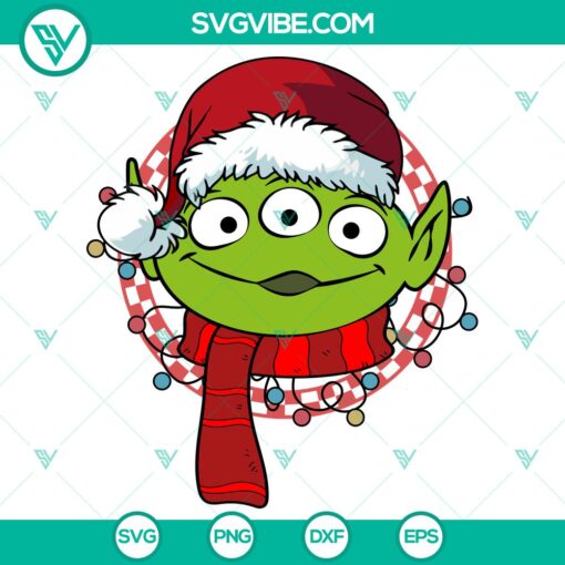 little green aliens santa hat svg dxf eps png files