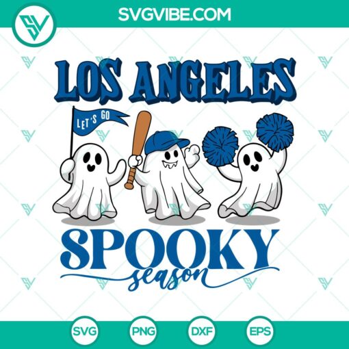 los angeles dodgers baseball spooky season svg lets go los angeles dodgers ghost halloween svg