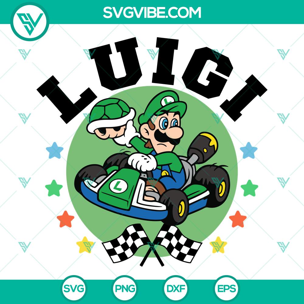 Luigi Mario Kart SVG | Racing Brother Cut Files Luigi Mario Kart SVG | Racing Brother Cut Files