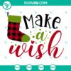 Buffalo Plaid Merry Christmas SVG with Make A Wish design, ideal for holiday crafting projects.