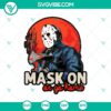 Jason Voorhees mask design SVG with horror movie theme for Halloween.
