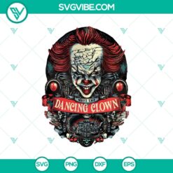 Dancing Clown SVG design with Pennywise inspired theme, perfect for Halloween projects.