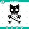 Meow Skeleton Halloween SVG design for Oct 31 with scary elements.