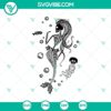 Mermaid skeleton SVG design perfect for Halloween projects, Skelemaid SVG for crafters.
