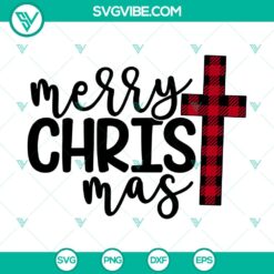 Merry Christmas Buffalo Cross SVG, Merry Christmas SVG, Buffalo Plaid&Acirc; SVG
