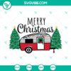Merry Christmas Camping Car SVG, Christmas Tree And Wreath SVG, Camper Christmas SVG 2