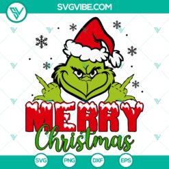 Merry Christmas Grinch SVG DXF EPS PNG Files